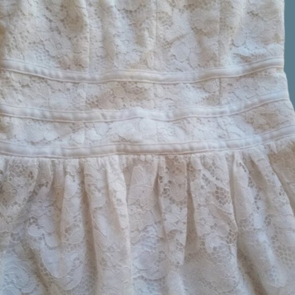 Ivory White Lace Overlay Dress Size XS - Picture 5 of 5